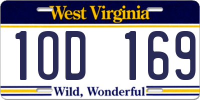 WV license plate 1OD169