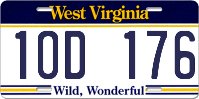 WV license plate 1OD176
