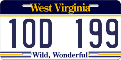 WV license plate 1OD199