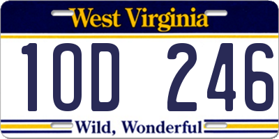 WV license plate 1OD246