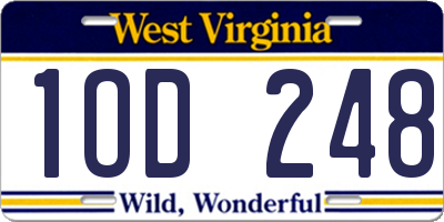 WV license plate 1OD248