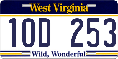 WV license plate 1OD253