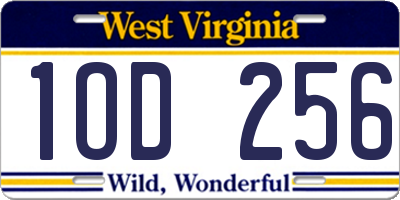 WV license plate 1OD256
