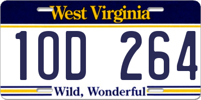 WV license plate 1OD264
