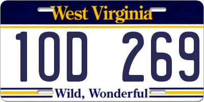 WV license plate 1OD269
