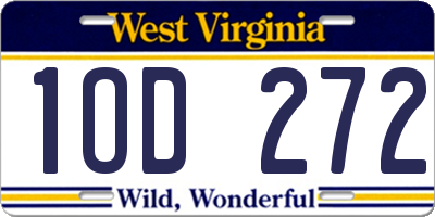 WV license plate 1OD272