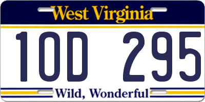 WV license plate 1OD295