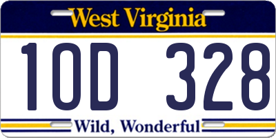 WV license plate 1OD328
