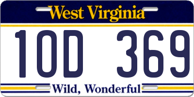 WV license plate 1OD369