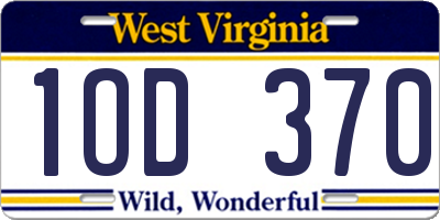 WV license plate 1OD370