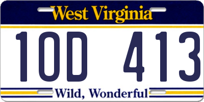 WV license plate 1OD413