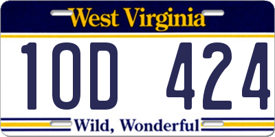 WV license plate 1OD424