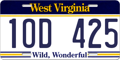 WV license plate 1OD425