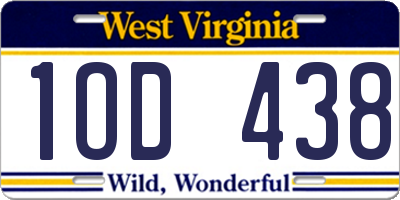 WV license plate 1OD438