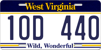WV license plate 1OD440