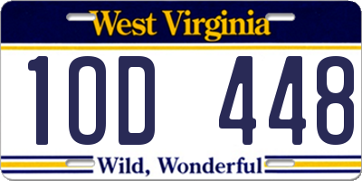 WV license plate 1OD448