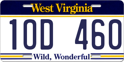WV license plate 1OD460