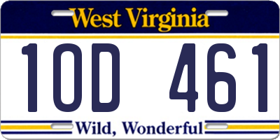 WV license plate 1OD461