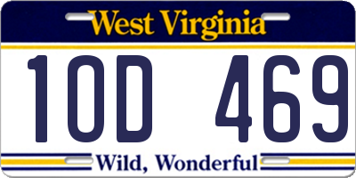 WV license plate 1OD469