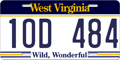 WV license plate 1OD484