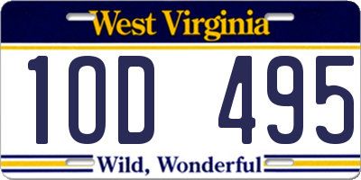 WV license plate 1OD495
