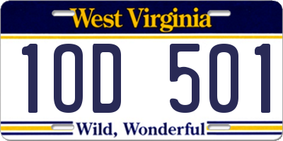 WV license plate 1OD501