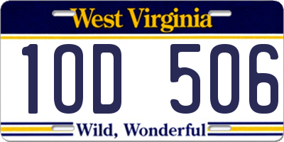 WV license plate 1OD506