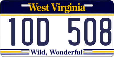 WV license plate 1OD508