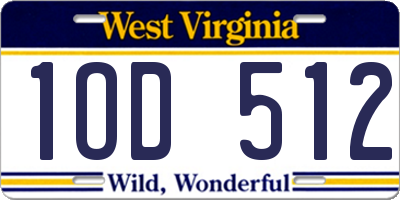 WV license plate 1OD512