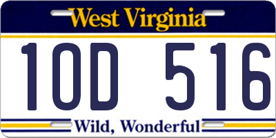 WV license plate 1OD516