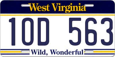 WV license plate 1OD563