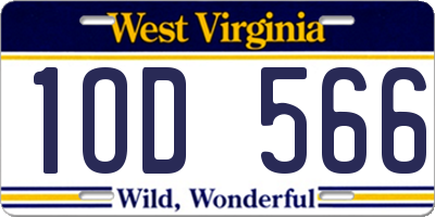 WV license plate 1OD566