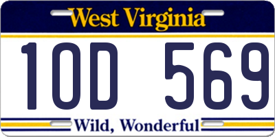 WV license plate 1OD569