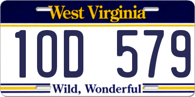 WV license plate 1OD579