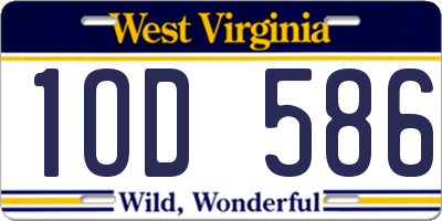 WV license plate 1OD586