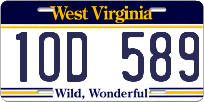 WV license plate 1OD589