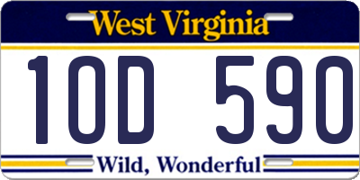 WV license plate 1OD590