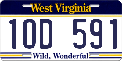 WV license plate 1OD591