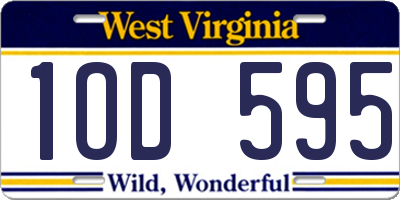 WV license plate 1OD595
