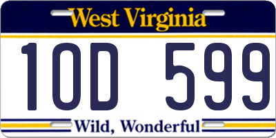 WV license plate 1OD599