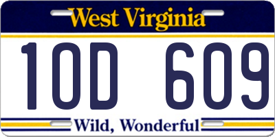 WV license plate 1OD609