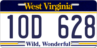 WV license plate 1OD628