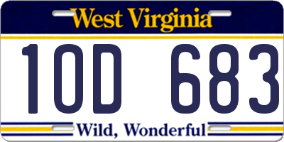 WV license plate 1OD683