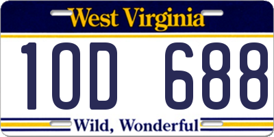 WV license plate 1OD688