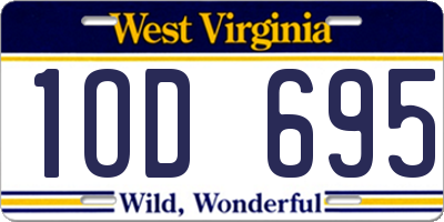 WV license plate 1OD695