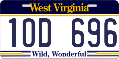 WV license plate 1OD696