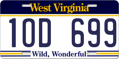 WV license plate 1OD699