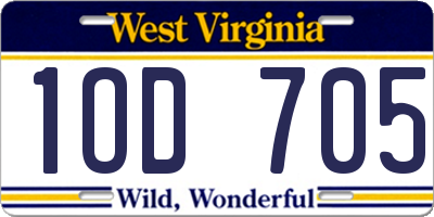 WV license plate 1OD705