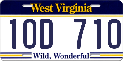 WV license plate 1OD710