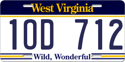 WV license plate 1OD712